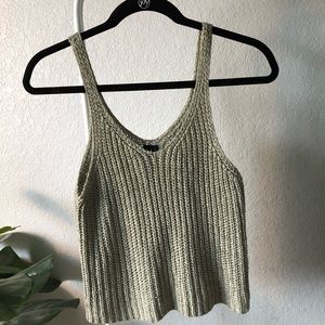 Green crochet/knit tank top